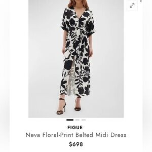 ⚫️FIGUE Neva Floral-Print Midi Dress⚪️